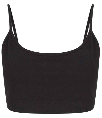 SF Ladies Sustainable Fashion Cropped Cami Vest Top - BLK - XS
